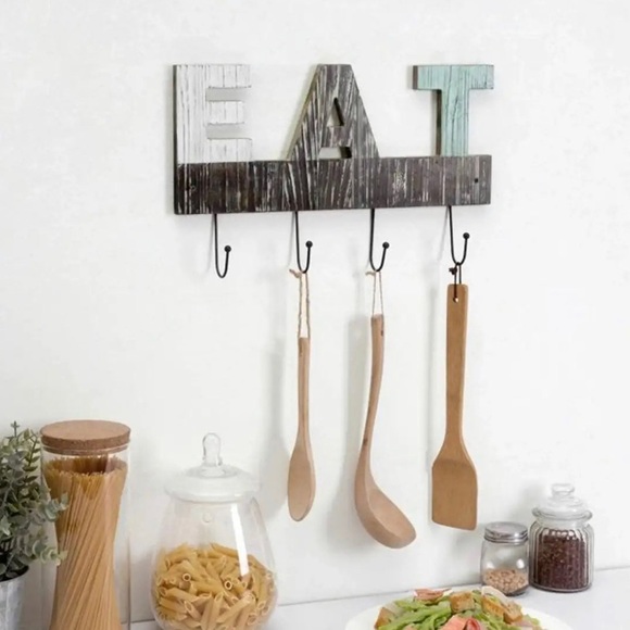 mygift Kitchen Wood Kitchen Wall Hanger Eat Poshmark